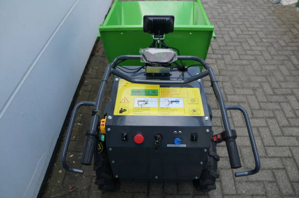 Delta-Competent 4x4 Allrad elektronischer Minidumper mit hydr. Kippfunktion Schubkarre Knickgelenkt 300kg