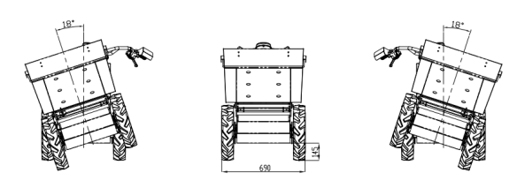 Delta-Competent 4x4 Allrad elektronischer Minidumper mit hydr. Kippfunktion Schubkarre Knickgelenkt 300kg