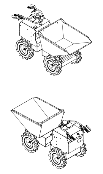 Delta-Competent 4x4 Allrad elektronischer Minidumper Schubkarre Knickgelenkt 300kg