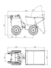 Delta-Competent 4x4 Allrad elektronischer Minidumper mit hydr. Kippfunktion Schubkarre Knickgelenkt 300kg